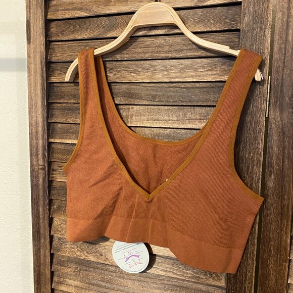 C'est Moi Ribbed Reversable Bamboo Bralette "Ginger" - Picture 2 of 4